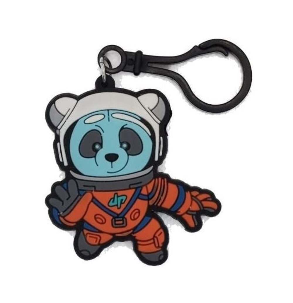 Dude Perfect Panda Astronaut Rubber Keychain Backpack Clip MyBooster